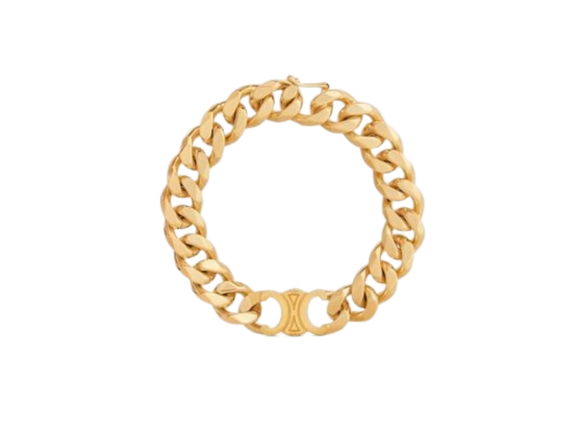 CELINE ブレスレット Gourmette Triomphe Bracelet 460BJ6BRA Celine Triomphe Gourmette Bracelet In Brass With Gold Finish