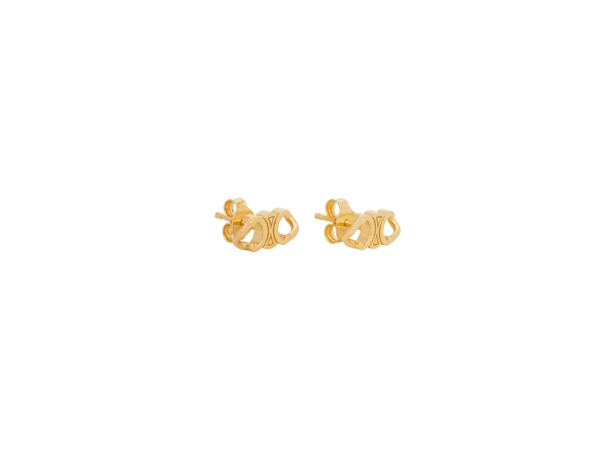 Celine Triomphe Gourmette Studs In Brass With Gold Finish Gold