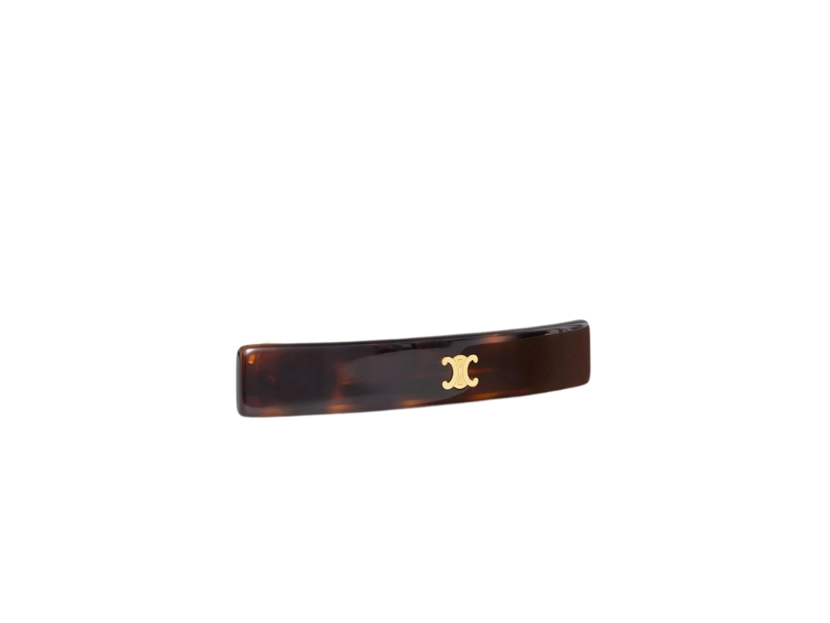 https://d2cva83hdk3bwc.cloudfront.net/celine-triomphe-hair-clip-in-dark-havana-acetate-brass-and-steel-with-gold-finish-2.jpg