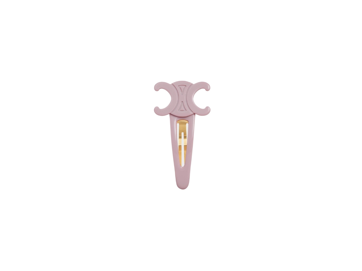 Celine Triomphe Large Snap Hair Clip In Acetate And Steel