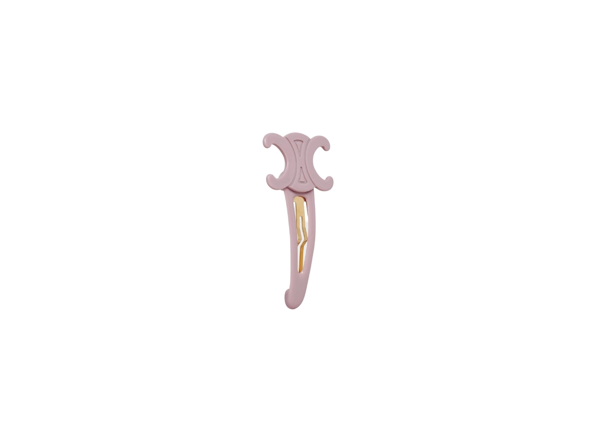 Celine Triomphe Large Snap Hair Clip In Acetate And Steel