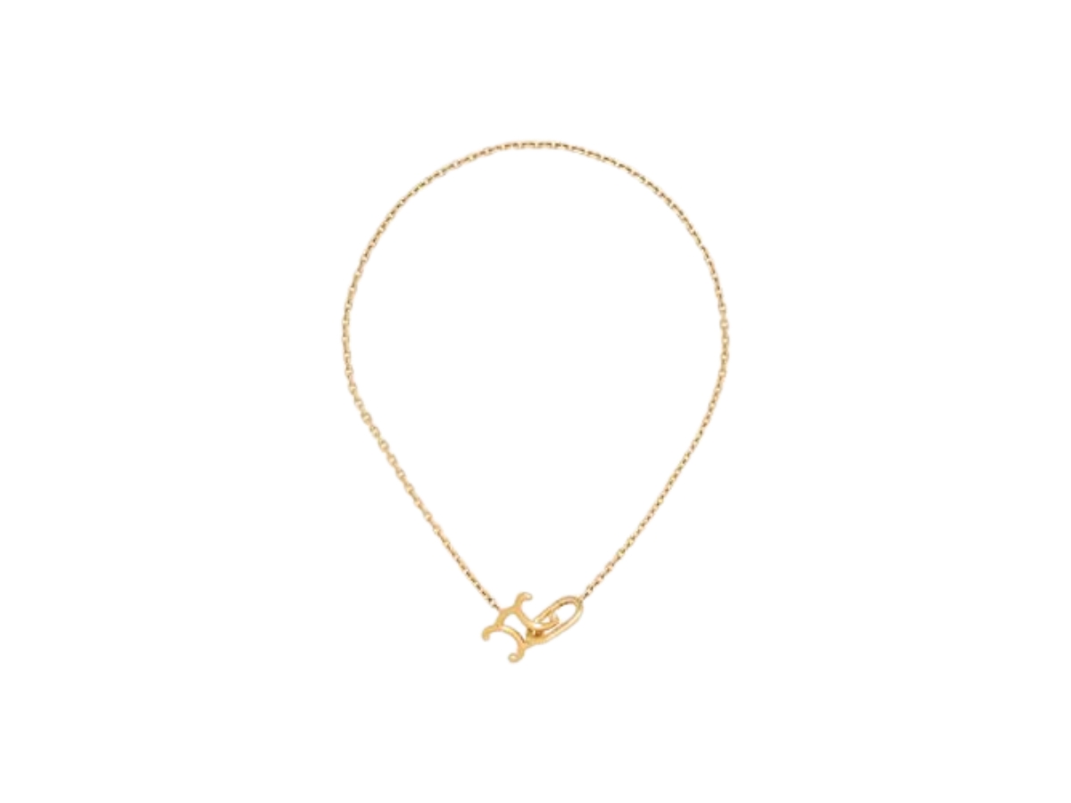 CELINE★ゴールドネックレスTriomphe lock necklace in brass TRIOMPHE LOCK NECKLACE IN BRASS WITH GOLD FINISH - | CELINE