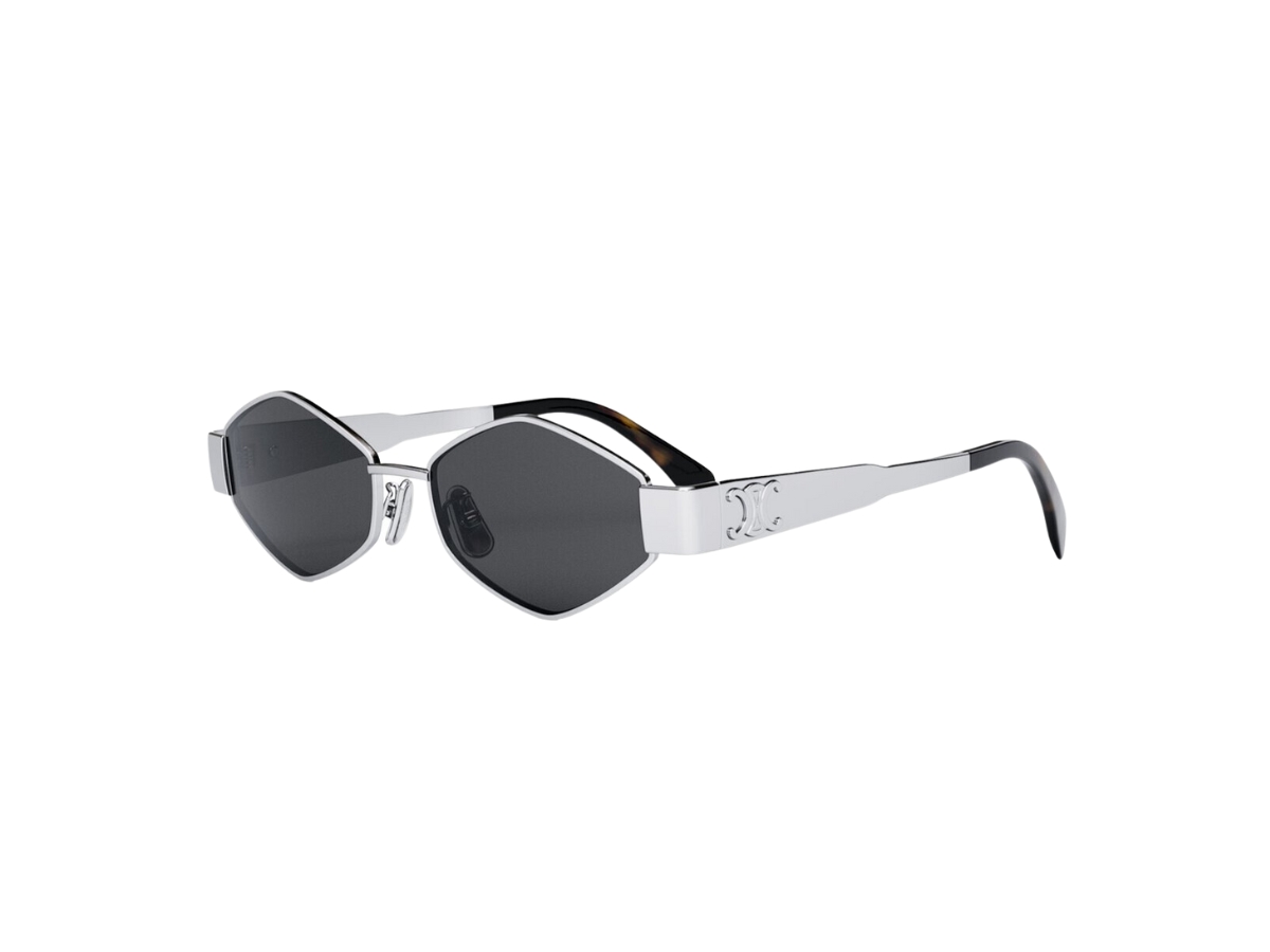 Celine Triomphe Metal 02 Sunglasses In Metal Silver Smoke