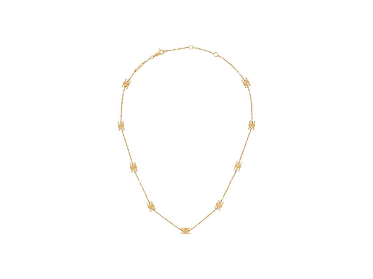 SASOM | เครื่องประดับ Celine Triomphe Mini Triomphe Necklace In Brass ...