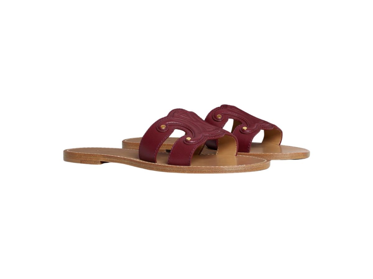 Celine Triomphe Mule In Calfskin Light Burgundy (W) | SASOM
