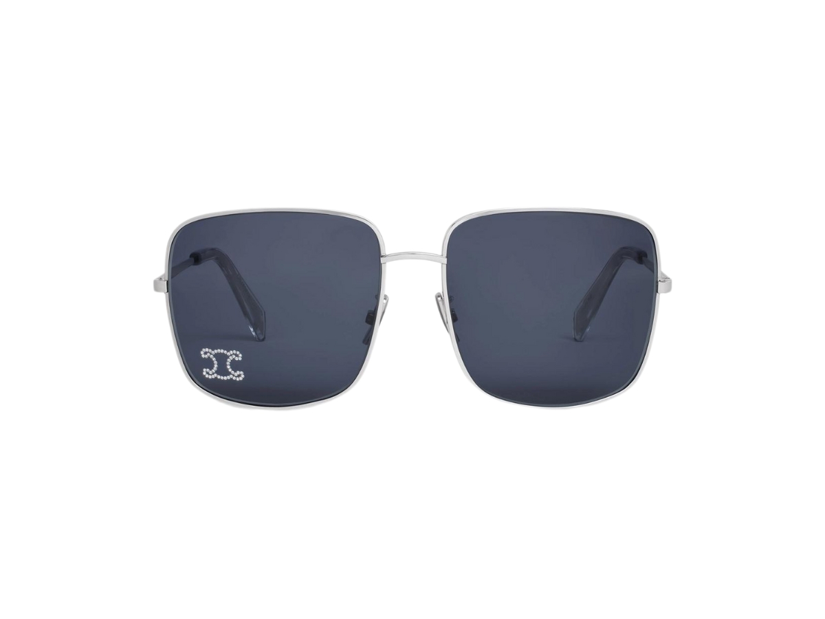 Celine Triomphe Rhinestone 01 Sunglasses In Metal With