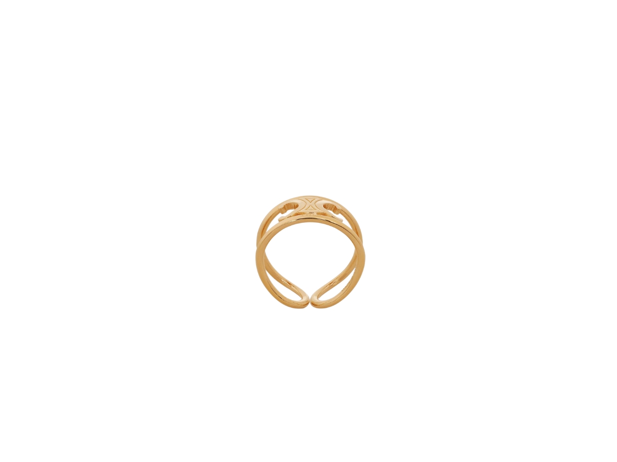 Celine Triomphe Ring In Brass With Gold Finish Gold