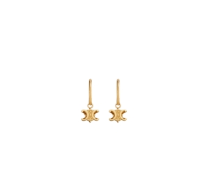 Celine Triomphe Solitaire Earrings In Brass With Gold Finish Gold