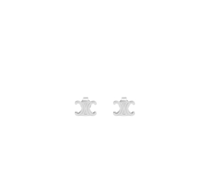 Buy Celine Triomphe Studs In Brass Hardware Silver at Sasom – Authentic and Ready to Ship