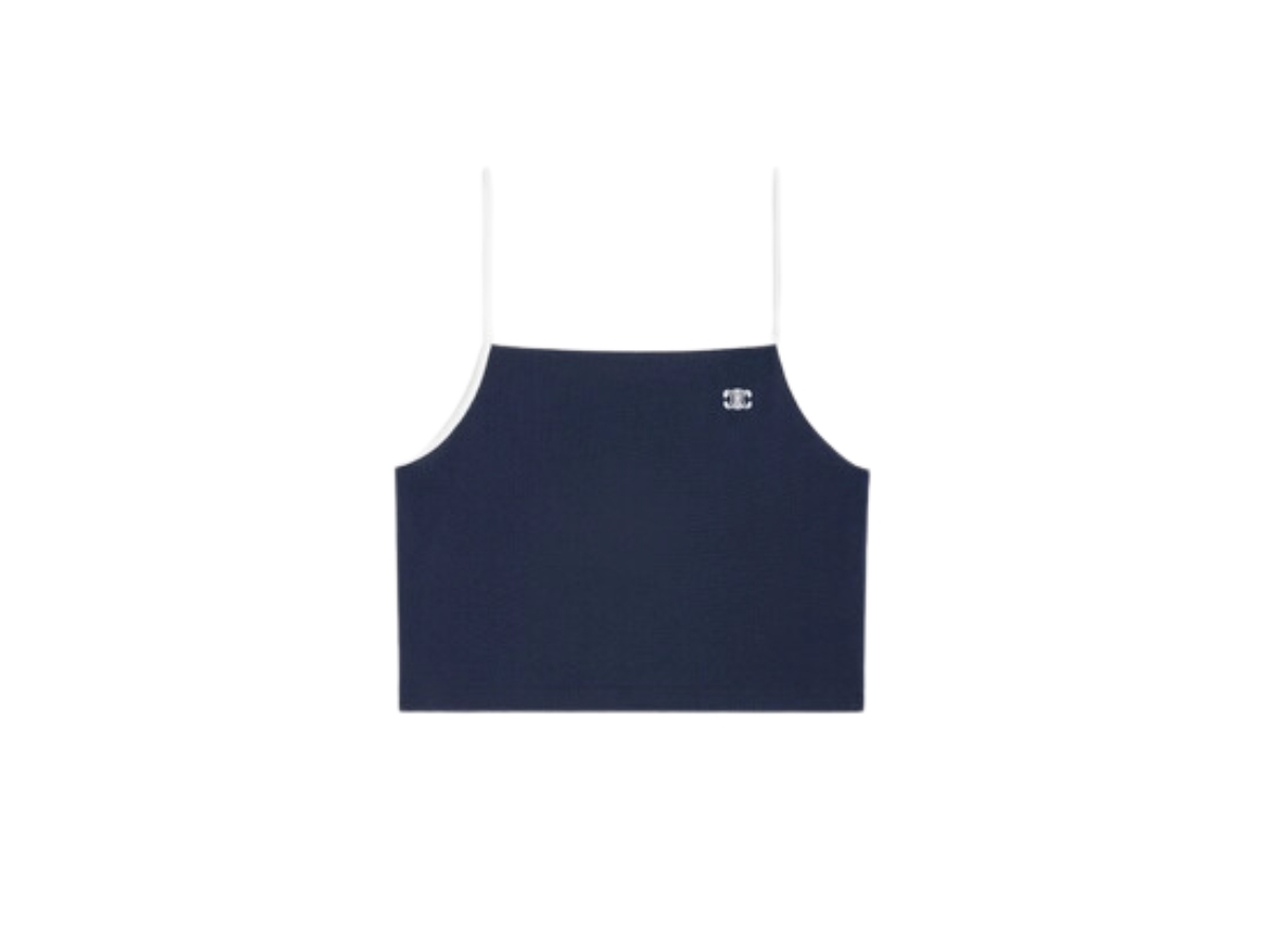 【国内正規品】CELINE TRIOMPHE COTTON JERSEY CELINE TRIOMPHE T-SHIRT IN COTTON JERSEY - BLUE PETROL / OFF