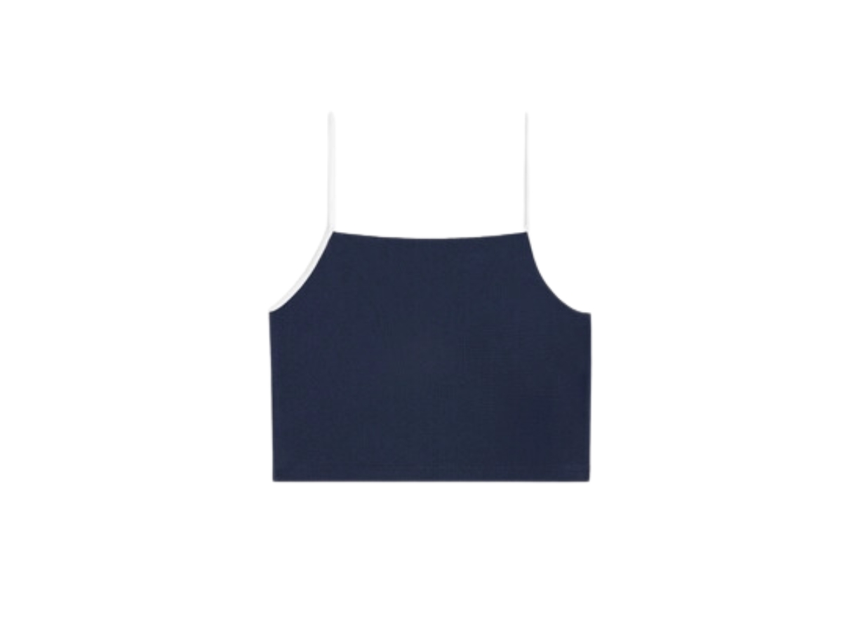 Celine Triomphe Tank Top In Cotton Jersey Navy Off White