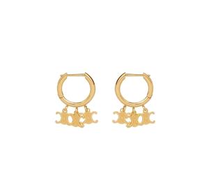 Buy Celine Triomphe Trio Hoops In Brass With Gold Finish Gold at Sasom – Authentic and Ready to Ship