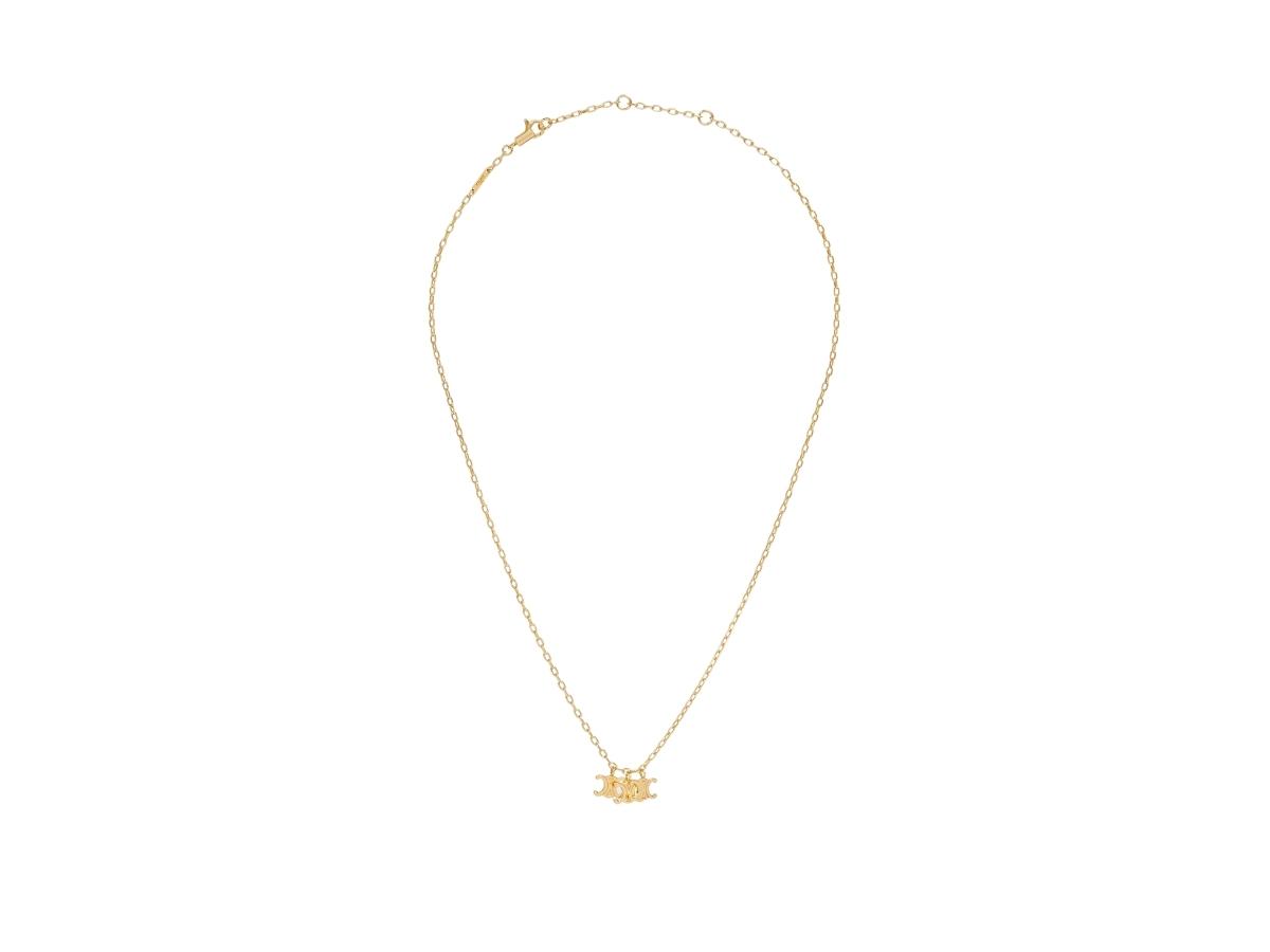 SASOM | เครื่องประดับ Celine Triomphe Trio Necklace In Brass With Gold ...