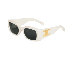 Celine Triomphe XL 01 Sunglasses In Acetate With Smoke Lenses Ivory