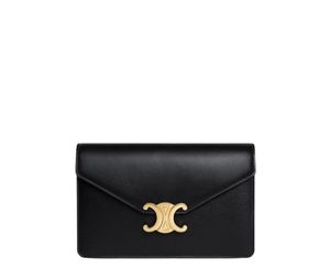 Buy Celine Wallet On Chain Triomphe In Shiny Calfskin Black at Sasom – Authentic and Ready to Ship