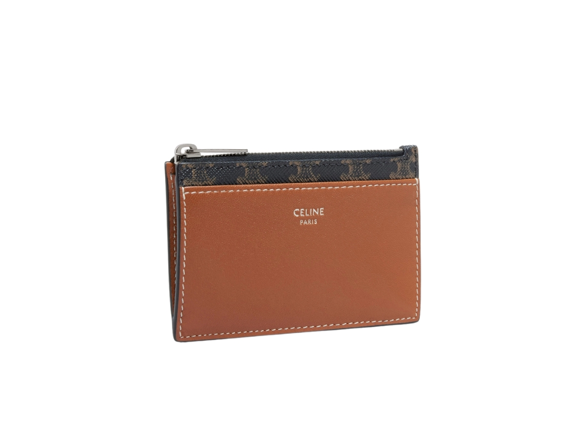 https://d2cva83hdk3bwc.cloudfront.net/celine-zipped-card-holder-in-triomphe-canvas-and-lambskin-with-silver-finishing-tan-2.jpg