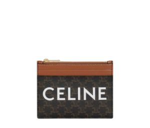 Buy Celine Zipped Purse In Triomphe Canvas And Lambskin With Celine Print Tan at Sasom – Authentic and Ready to Ship