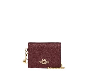 Buy Coach Boxed Mini Wallet On A Chain Burgundy at Sasom – Authentic and Ready to Ship