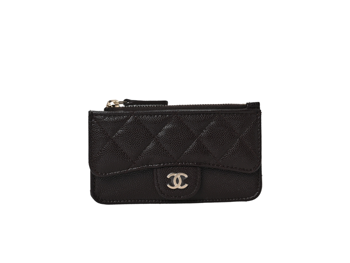 SASOM | กระเป๋า Chanel Flap Zip Card Holder In Grained Calfskin With ...