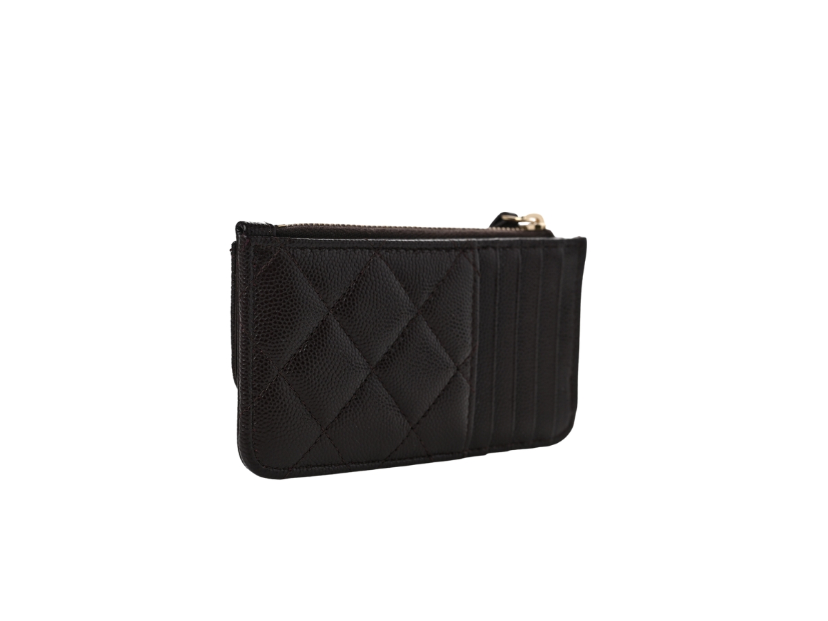 SASOM bags Chanel Flap Zip Card Holder In Grained Calfskin With