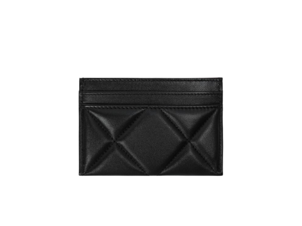 Chanel Card Holder Wallet Quilted Diamond Black in Lambskin with Gold-tone  - US