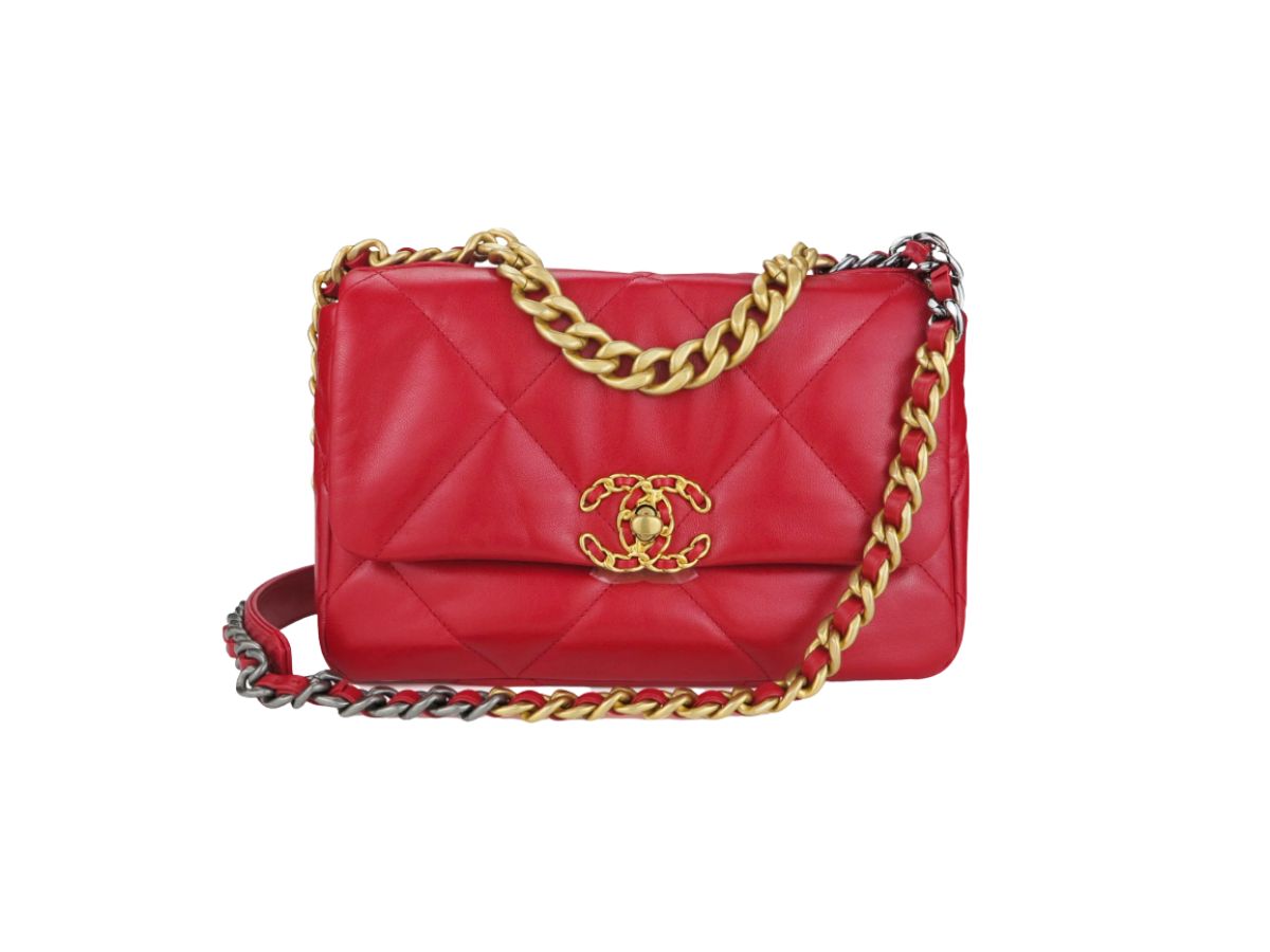 SASOM  Chanel 19 Goatskin Small Flap Bag Red