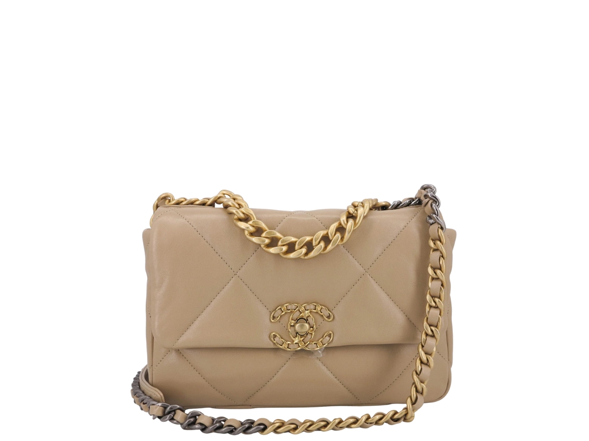 SASOM  bags Chanel 19 Small Flap Bag In Lambskin With Gold-Silver Hardware  Dark Beige Check the latest price now!