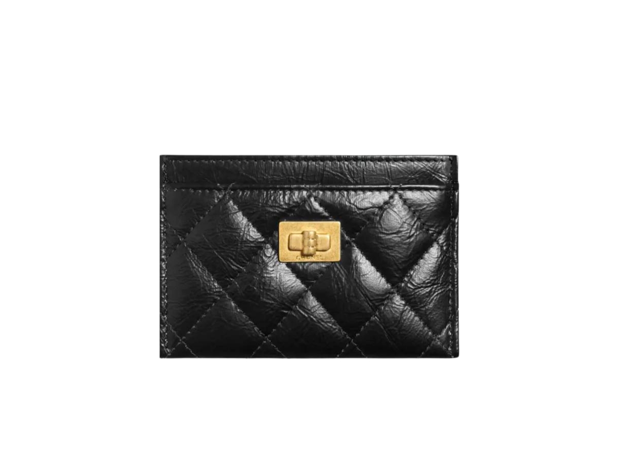 入手困難【CHANEL】2.55 Card Holder Aged Calfskin & SoBlack Chanel 2.55 Card Holder Shop Authentic at SASOM