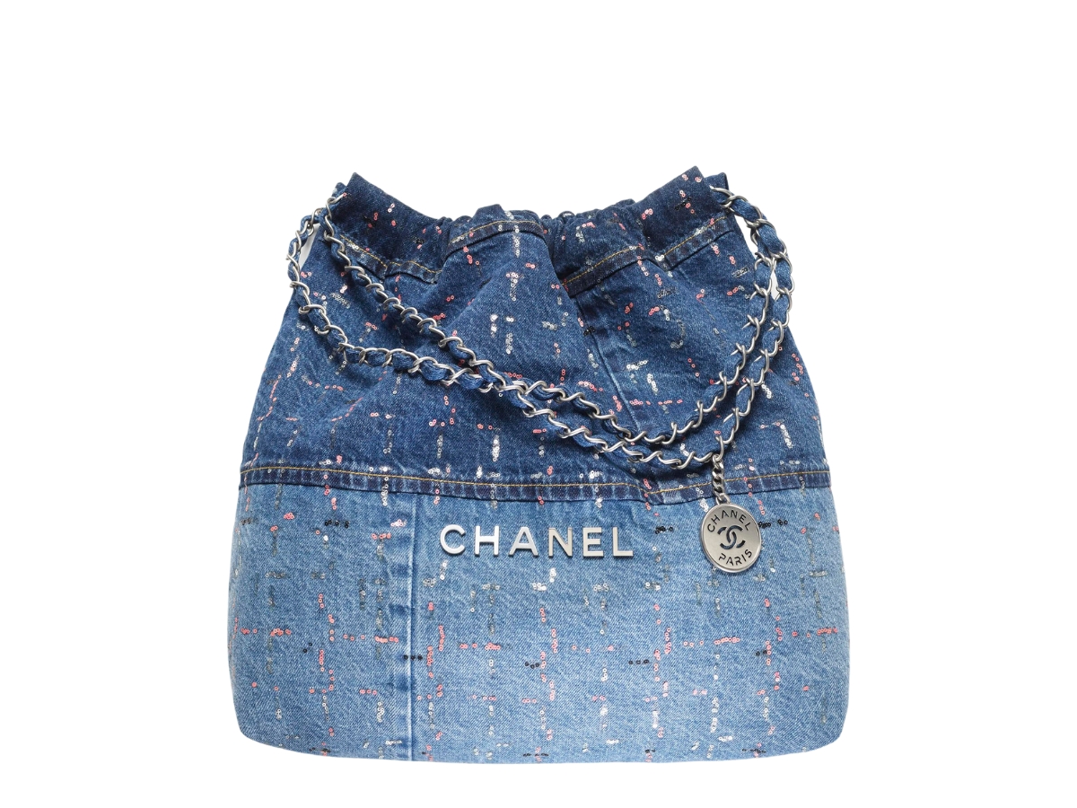 SASOM  bags Chanel 22 Handbag In Denim Patchwork With Glitters