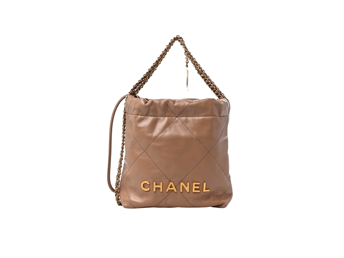 SASOM  bags Chanel 22 Mini Handbag In Shiny Calfskin With Gold-Tone Metal  Dark Beige Check the latest price now!