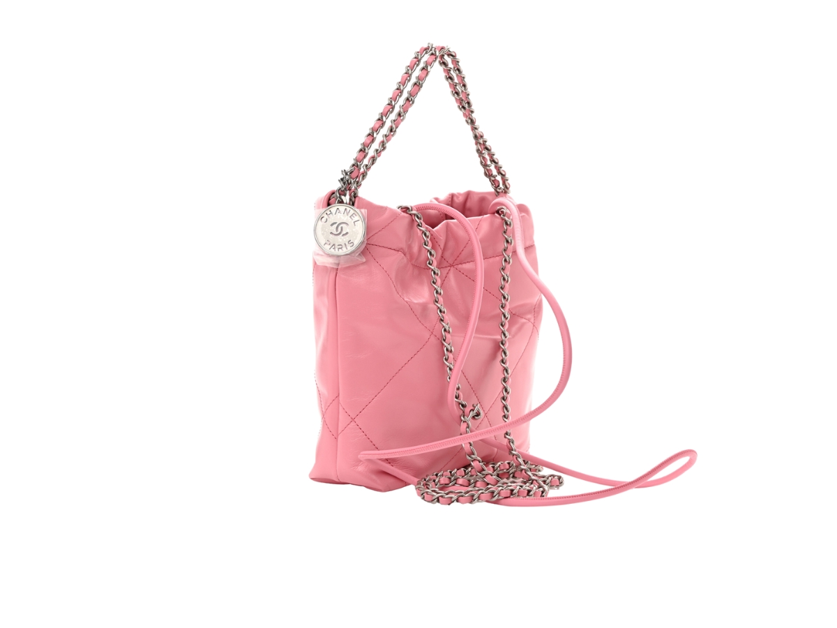 SASOM  bags Chanel 22 Mini Handbag In Shiny Calfskin With Silver-Tone  Metal Pink Check the latest price now!