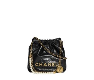SASOM  bags Chanel 22 Mini Handbag In Shiny Crumpled Calfskin