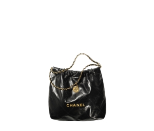 Chanel 22 Small Handbag In Shiny Calfskin With Gold-Tone Metal Hardware Gold Black
