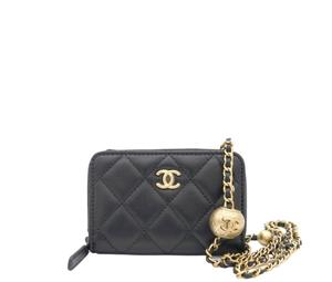 Chanel Black Quilted Lambskin Classic Zipped Coin Purse - Shop Chanel