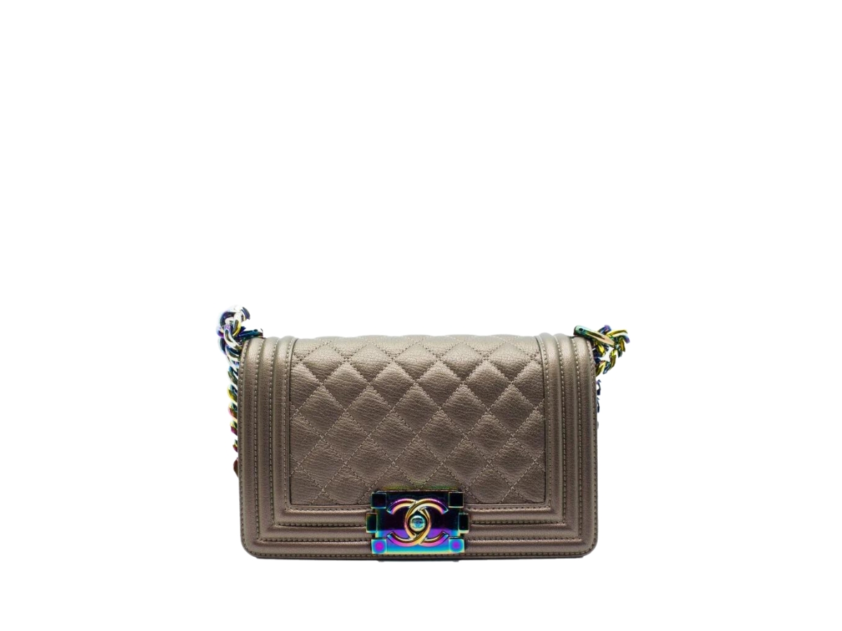 Chanel boy discount iridescent rainbow hardware