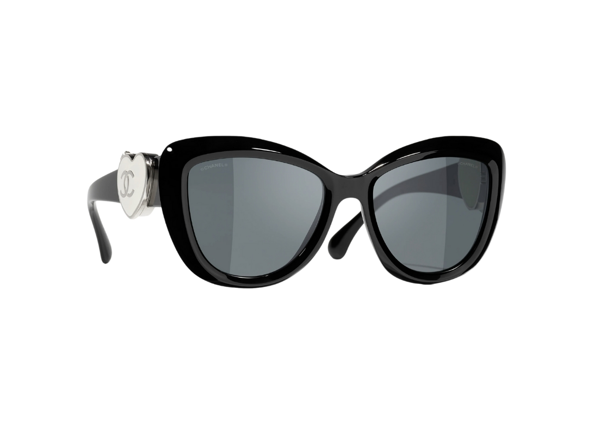Chanel Butterfly Sunglasses In Black Acetate Frame-White  display picture 1
