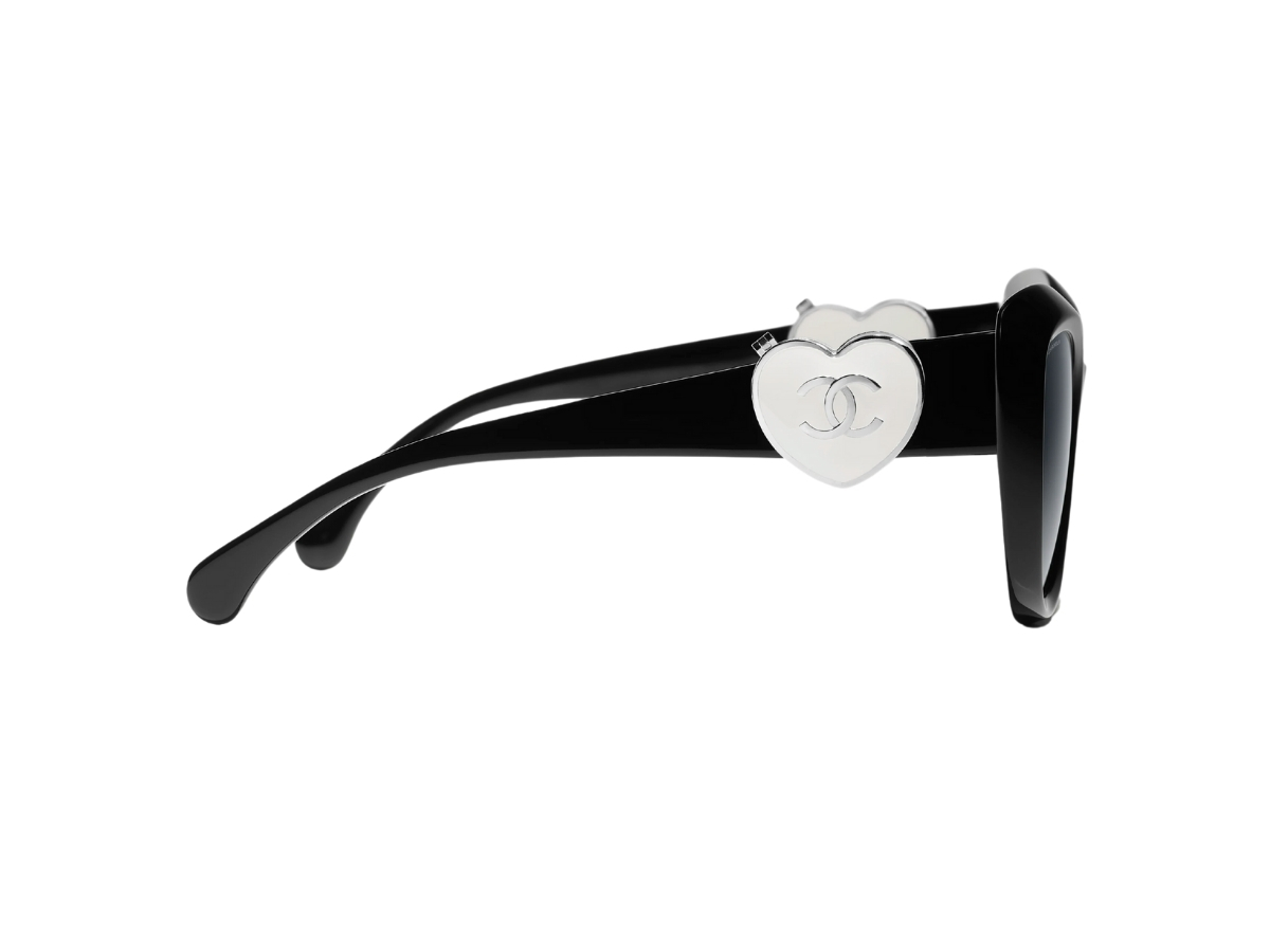 chanel heart logo butterfly style black sunglasses Chanel COCO Mark Camellia Butterfly Heart Pearl Chain  main image 3