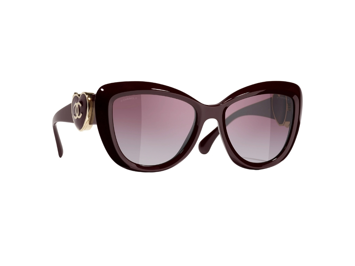 Chanel heart mirror sunglasses Chanel Acetate Square Heart Sunglasses 5479-A Black 1026248  main image 2