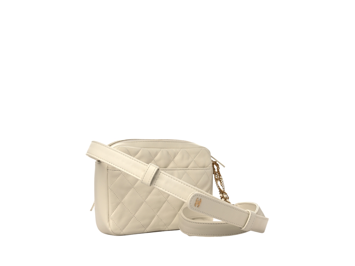 SASOM กระเป๋า Chanel Camera Bag In Calfskin With Gold Metal Hardware