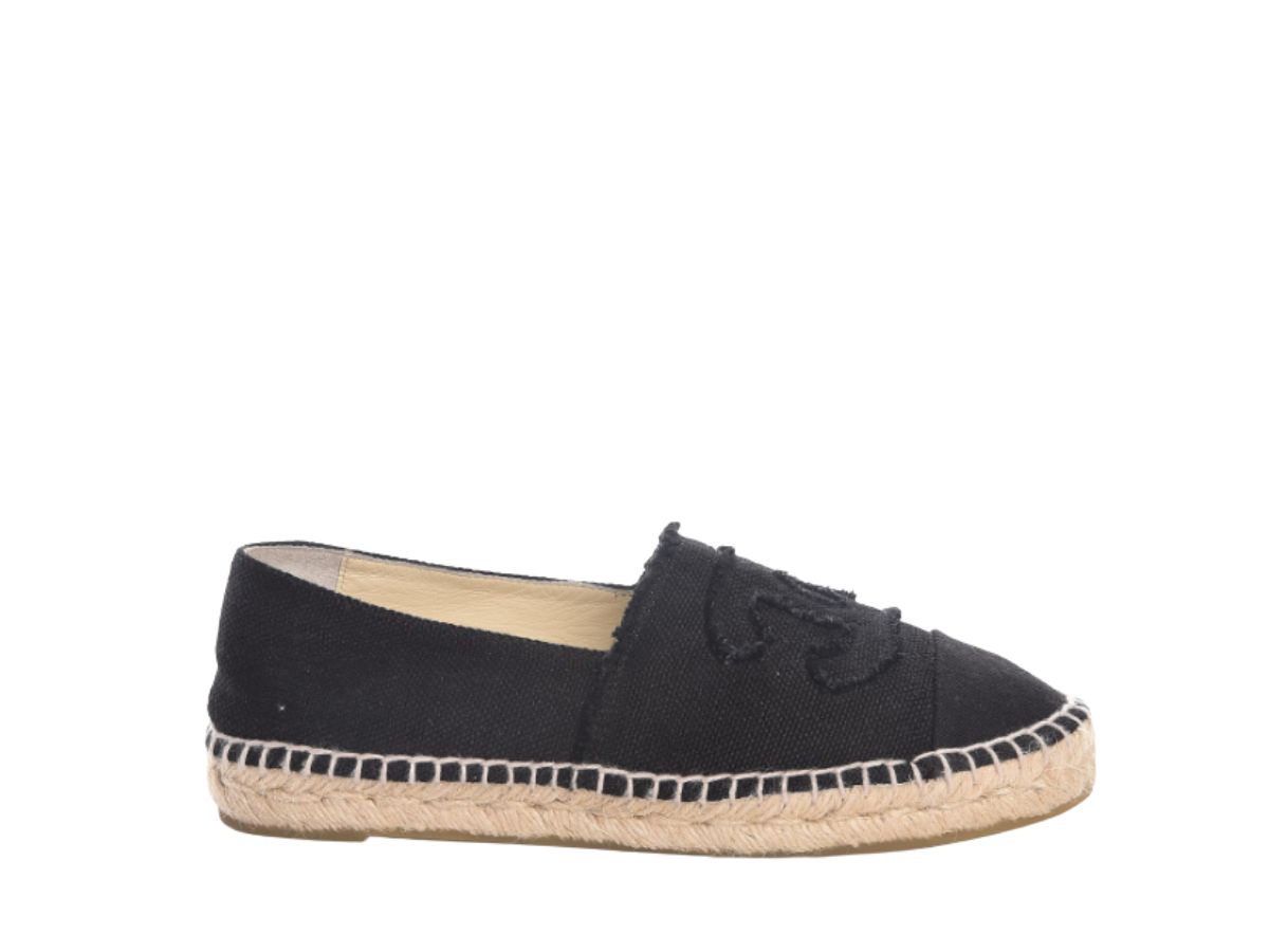 Chanel Espadrille 38 CC Raw Canvas Woven Flats CC-0508N-0168 For
