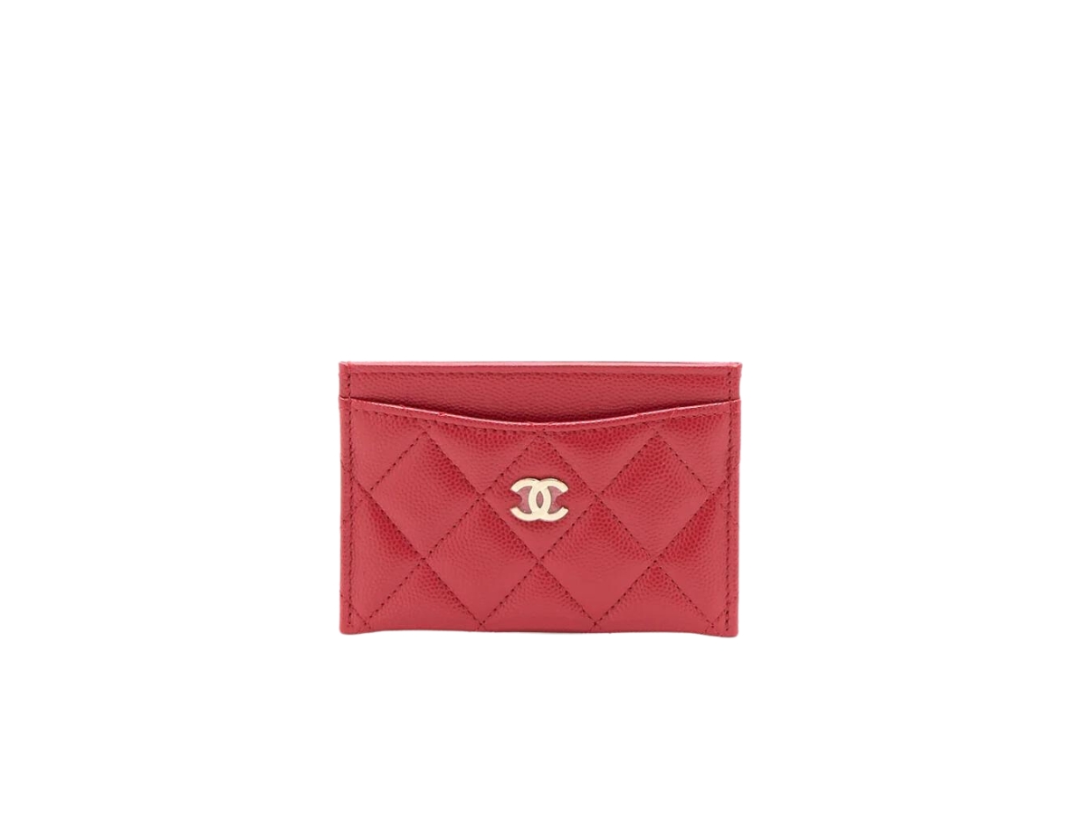 CHANEL Classic Card Holder in Red Caviar  Dearluxe