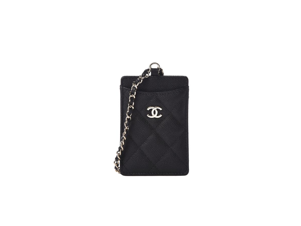 Chanel Black Quilted Caviar Card Holder With Chain Gold Hardware, 2022  Available For Immediate Sale At Sotheby's