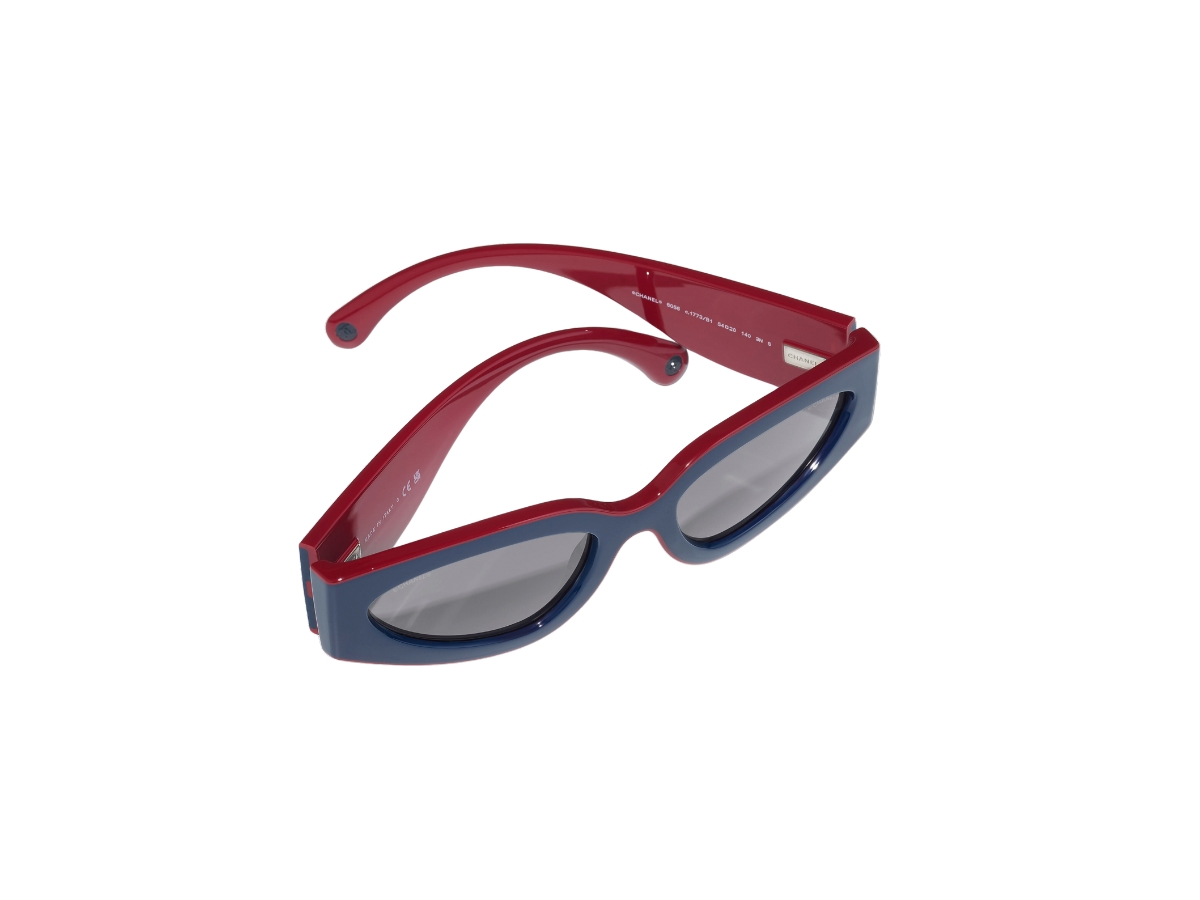 CHANEL Navy Burgundy CC Sunglasses gradient lenses. Chanel Acetate CC Bow Sunglasses 5171 Purple 1645900  main image 3