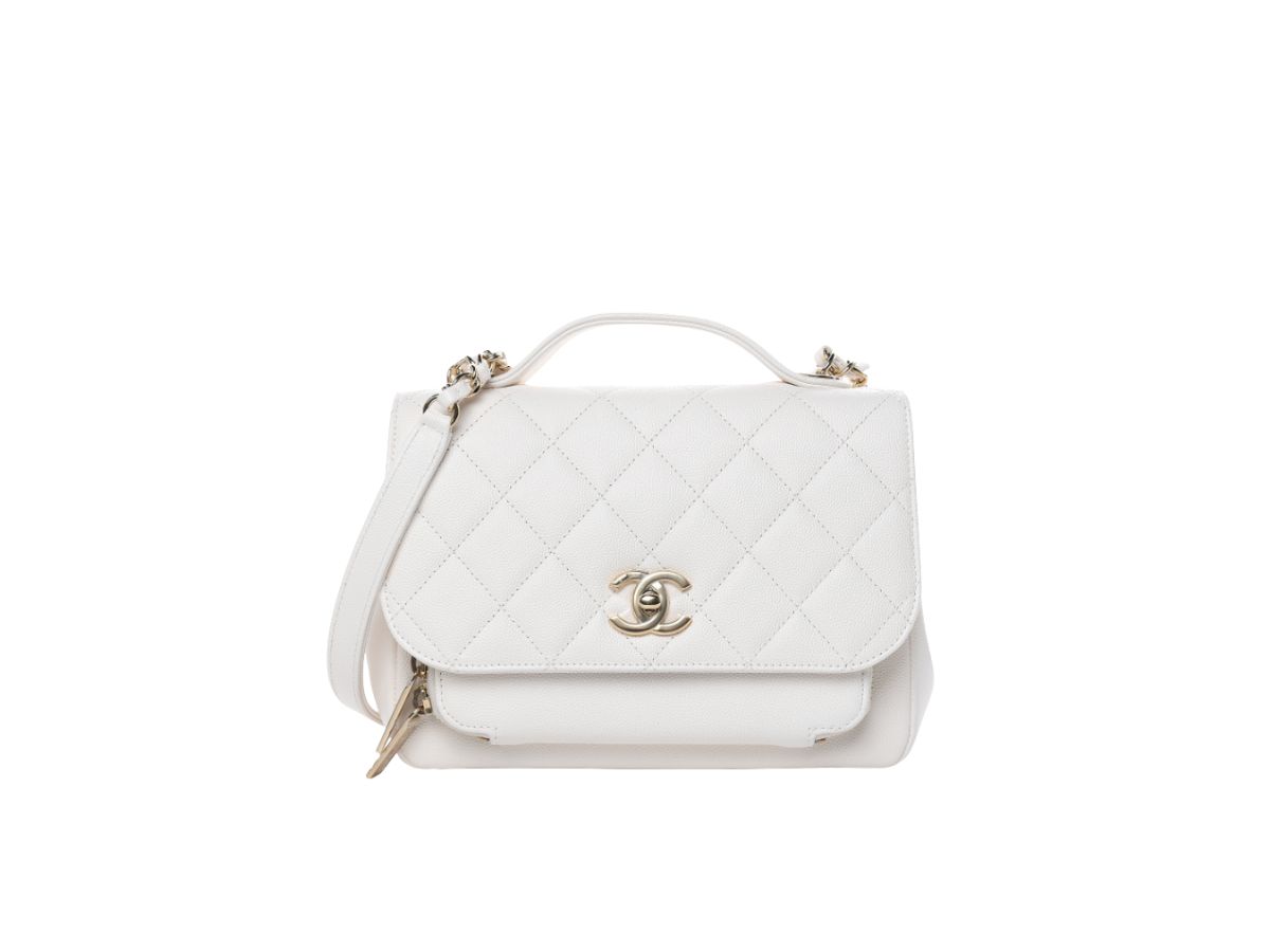 CHANEL Caviar Quilted Medium Business Affinity Flap Light Blue
