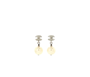 Buy Chanel CC Drop Earrings In Metal With Crystals And Faux Pearls at Sasom – Authentic and Ready to Ship