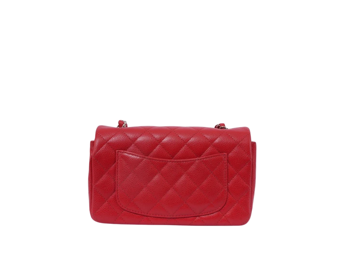 Chanel Classic 8 Caviar In Red Leather With Sliver Hardware