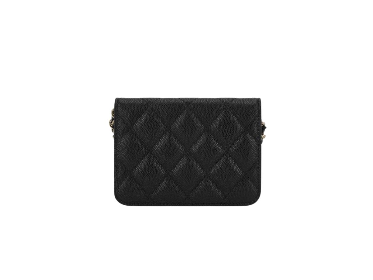 SASOM  bags Chanel Classic Flap Card Holder With Chain In Grained