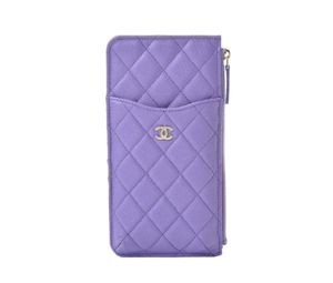 SASOM  Chanel Classic Flat Wallet Pouch Quilted Caviar