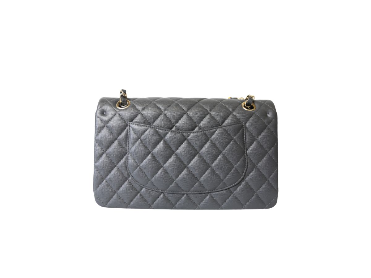 SASOM  bags Chanel Classic Medium Double Flap Bag In Blue Grained