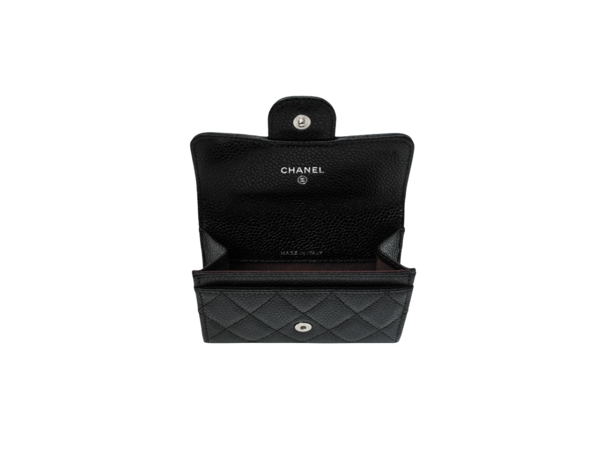 Chanel Grey Quilted Caviar Leather Classic Small Flap Wallet - Yoogi's  Closet